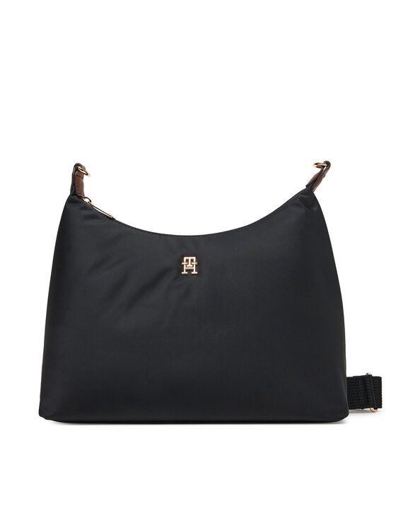 Tommy Hilfiger Дамска чанта Popette Shoulder Bag AW0AW17937 Черен цвят на ниска цена