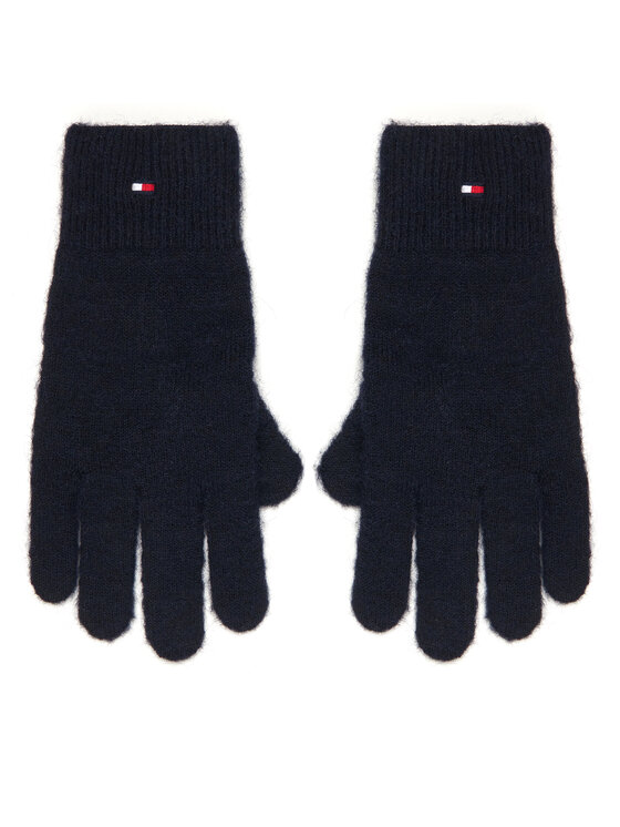 Tommy Hilfiger Дамски ръкавици Flag Fluffy AW0AW17797 Тъмносин цвят на ниска цена