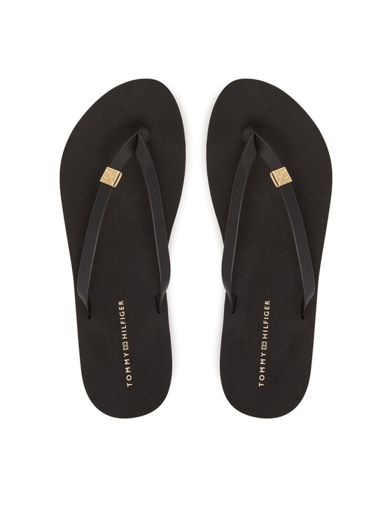 Tommy Hilfiger Джапанки Elevated Chic Beach Sandal FW0FW08523 Черен цвят на ниска цена