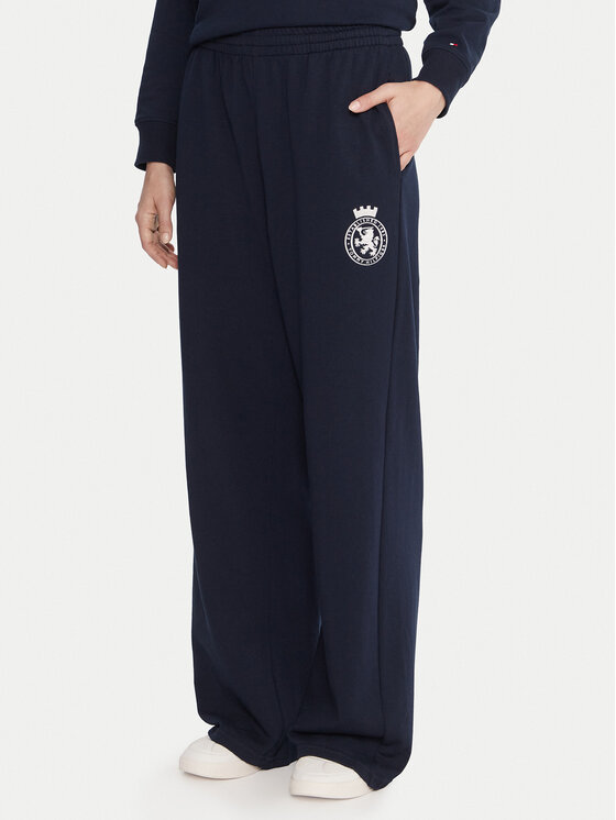 Tommy Hilfiger Долнище анцуг UW0UW06081 Тъмносин Wide Leg цвят на ниска цена