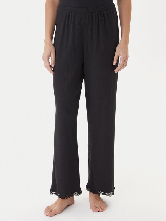 Tommy Hilfiger Долнище на пижама UW0UW06074 Черен Regular Fit цвят на ниска цена