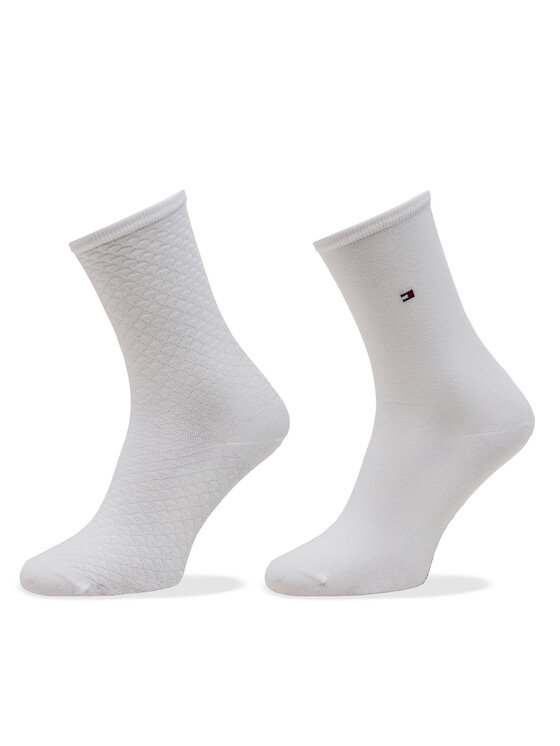 Tommy Hilfiger Дълги чорапи 701227563 Бял цвят на ниска цена