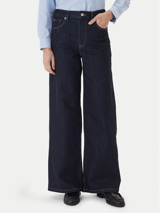 Tommy Hilfiger Дънки 70's WW0WW48395 Тъмносин Wide Leg цвят на ниска цена