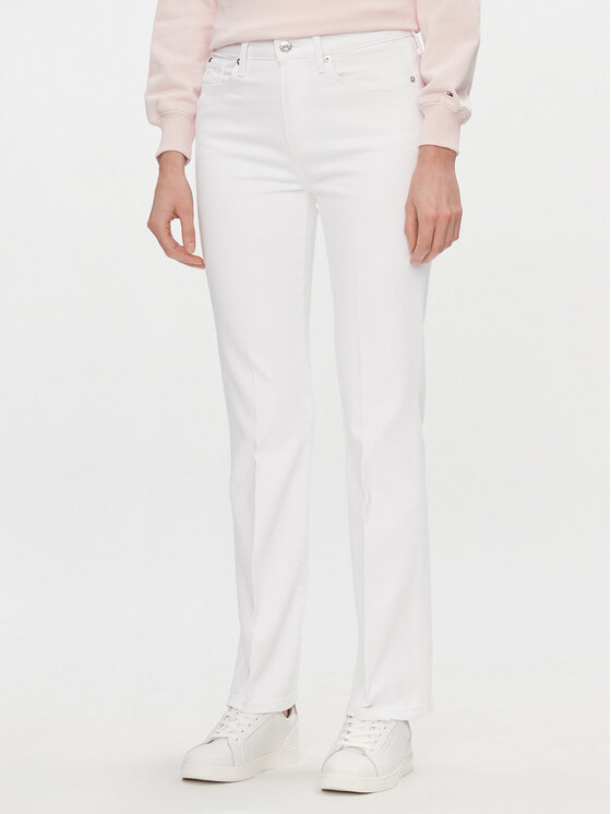 Tommy Hilfiger Дънки Bootcut WW0WW41304 Бял Regular Fit цвят на ниска цена
