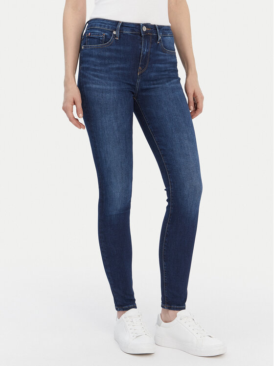 Tommy Hilfiger Дънки WW0WW45010 Тъмносин Slim Fit цвят на ниска цена