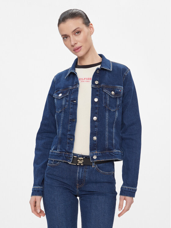 Tommy Hilfiger Дънково яке WW0WW40654 Тъмносин Slim Fit цвят на ниска цена