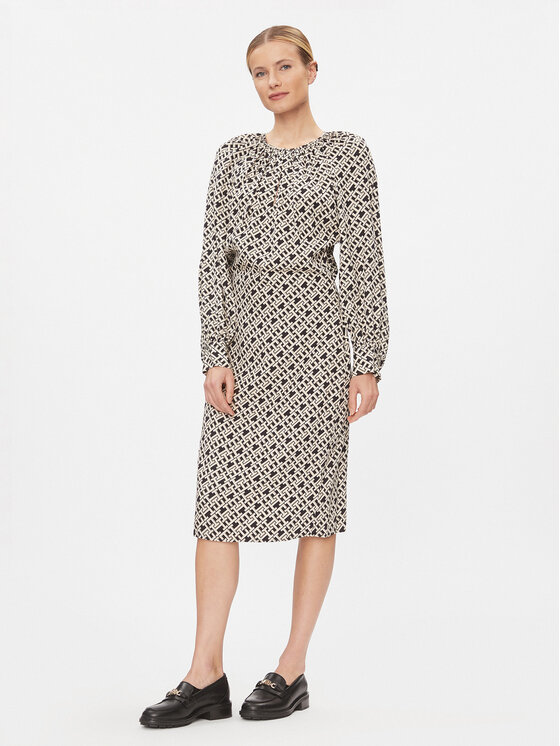 Tommy Hilfiger Ежедневна рокля WW0WW41020 Бежов Regular Fit цвят на ниска цена