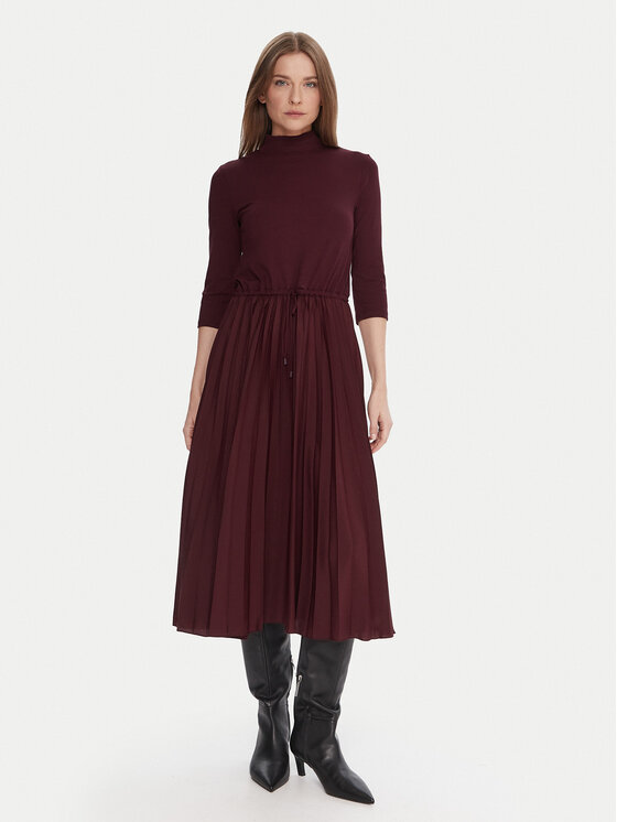 Tommy Hilfiger Ежедневна рокля WW0WW46138 Бордо Slim Fit цвят на ниска цена