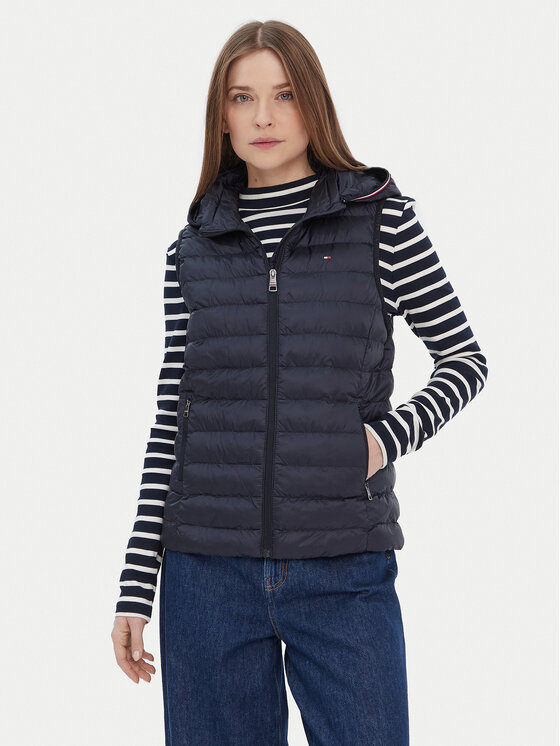 Tommy Hilfiger Жилетка за костюм Global Stripe WW0WW42051 Тъмносин Regular Fit цвят на ниска цена