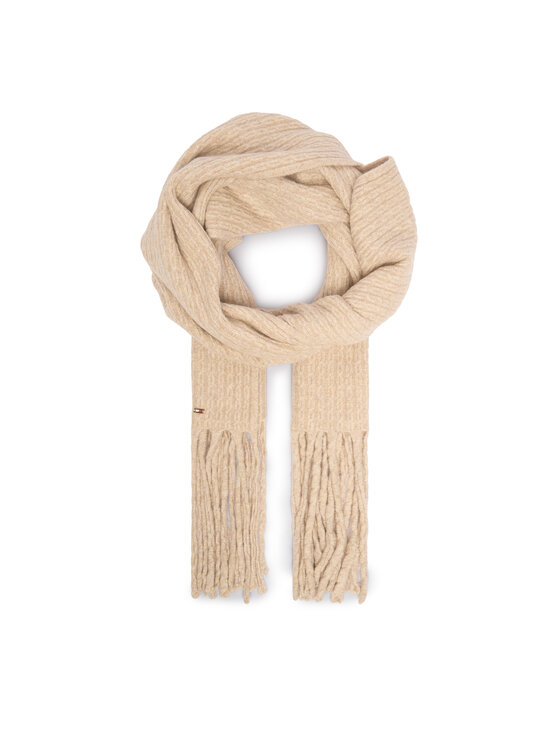 Tommy Hilfiger Зимен шал Cable Enamel AW0AW17793 Бежов цвят на ниска цена