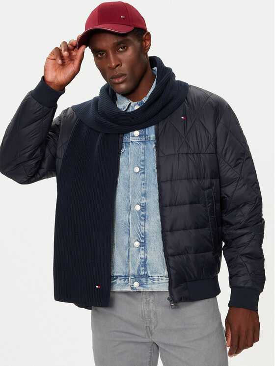 Tommy Hilfiger Зимен шал Flag AM0AM12847 Тъмносин цвят на ниска цена