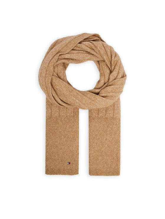 Tommy Hilfiger Зимен шал Flag Fluffy AW0AW17787 Бежов цвят на ниска цена