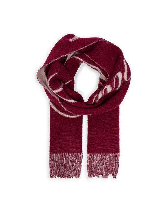 Tommy Hilfiger Зимен шал Script Logo AW0AW17786 Бордо цвят на ниска цена