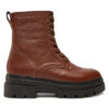 Tommy Hilfiger Зимни обувки Bicolor Leather Lace-Up FW0FW08160 Кафяв цвят на ниска цена