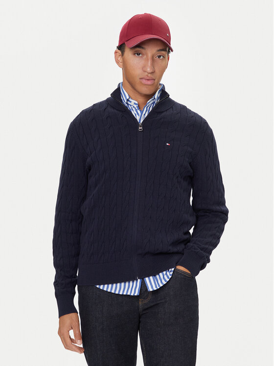 Tommy Hilfiger Кардиган MW0MW40440 Тъмносин Regular Fit цвят на ниска цена