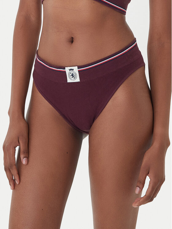 Tommy Hilfiger Класически дамски бикини UW0UW06064 Бордо цвят на ниска цена
