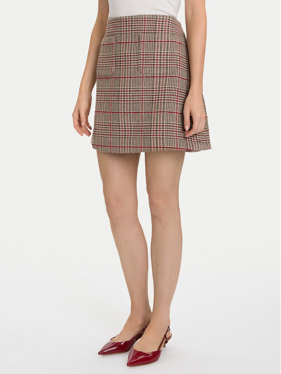 Tommy Hilfiger Мини пола Seasonal WW0WW48265 Бежов Regular Fit цвят на ниска цена