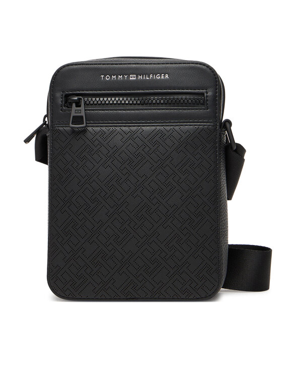 Tommy Hilfiger Мъжка чантичка Th Monogram Mini Reporter AM0AM13836 Черен цвят на ниска цена