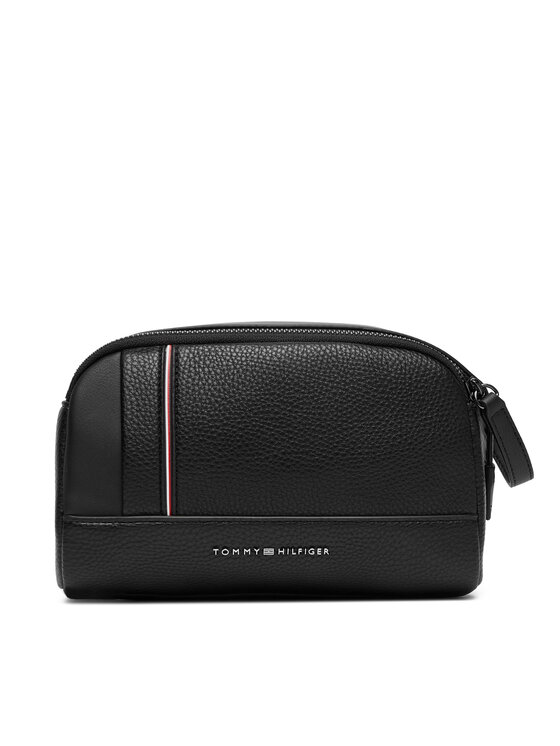 Tommy Hilfiger Несесер Th Central Washbag AM0AM13748 Черен цвят на ниска цена