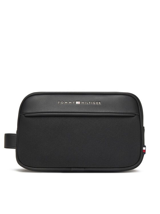Tommy Hilfiger Несесер Th Foundation Washbag AM0AM13747 Черен цвят на ниска цена