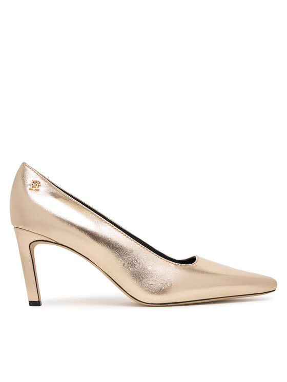 Tommy Hilfiger Обувки на ток Logo Metallic Pump Slanted Hl FW0FW08994 Златист цвят на ниска цена