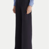 Tommy Hilfiger Панталони тип палацо WW0WW48406 Тъмносин Wide Leg цвят на ниска цена