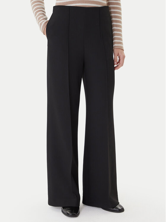 Tommy Hilfiger Панталони тип палацо WW0WW48406 Черен Wide Leg цвят на ниска цена