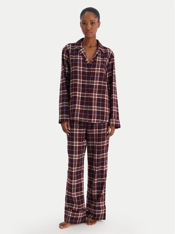 Tommy Hilfiger Пижама UW0UW06158 Бордо Regular Fit цвят на ниска цена
