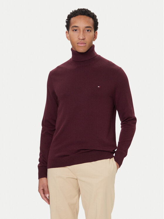 Tommy Hilfiger Поло MW0MW28048 Бордо Regular Fit цвят на ниска цена