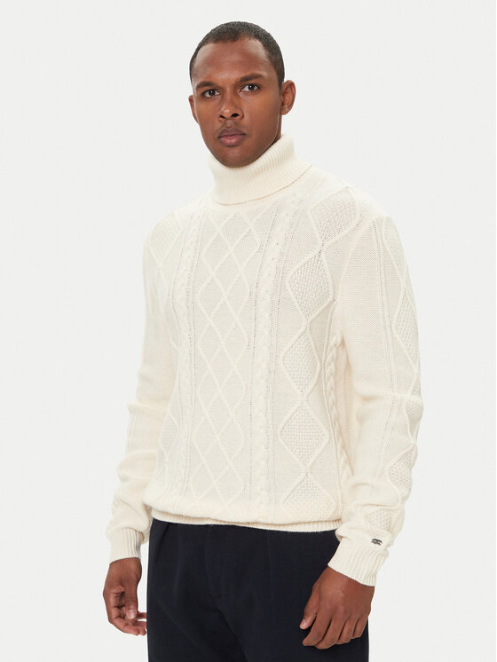 Tommy Hilfiger Поло MW0MW40914 Екрю Regular Fit цвят на ниска цена