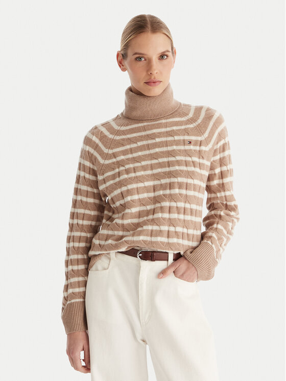 Tommy Hilfiger Поло WW0WW46791 Бежов Regular Fit цвят на ниска цена