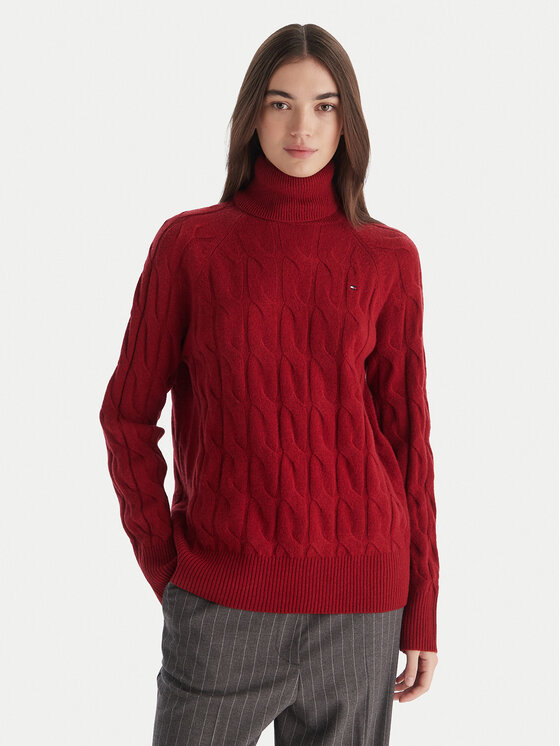 Tommy Hilfiger Поло WW0WW46791 Червен Regular Fit цвят на ниска цена