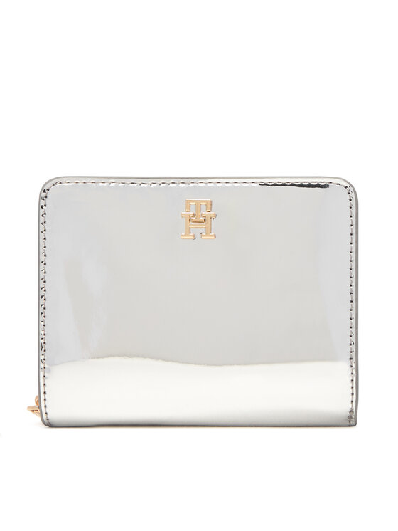 Tommy Hilfiger Портфейл Med Za W/Flap Met AW0AW18037 Сребрист цвят на ниска цена