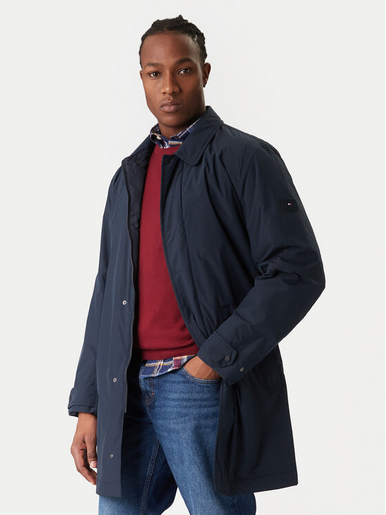 Tommy Hilfiger Преходно палто MW0MW42569 Тъмносин Regular Fit цвят на ниска цена