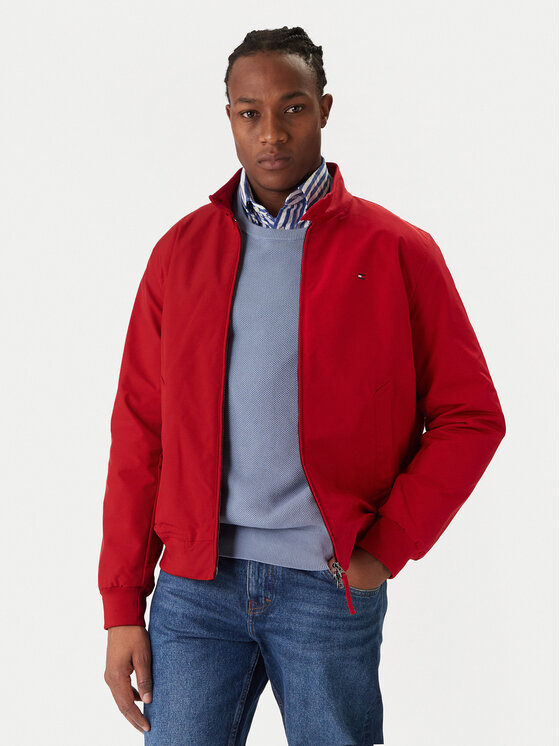 Tommy Hilfiger Преходно яке Harrington MW0MW37647 Червен Regular Fit цвят на ниска цена