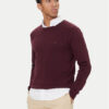 Tommy Hilfiger Пуловер Essential Ssnl MW0MW39999 Бордо Regular Fit цвят на ниска цена