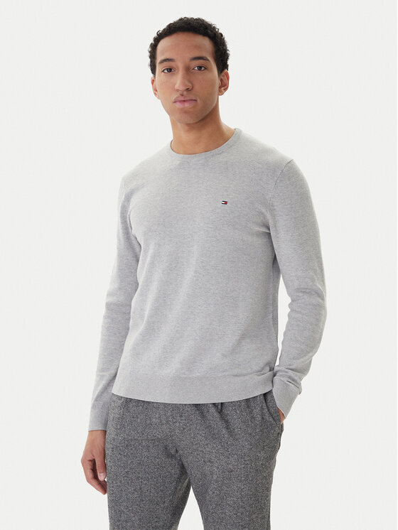 Tommy Hilfiger Пуловер Essential Ssnl MW0MW39999 Сив Regular Fit цвят на ниска цена