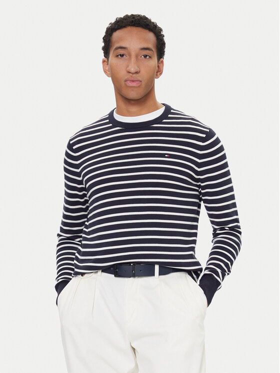 Tommy Hilfiger Пуловер Essential Ssnl MW0MW39999 Тъмносин Regular Fit цвят на ниска цена