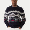Tommy Hilfiger Пуловер Fairisle MW0MW40844 Тъмносин Regular Fit цвят на ниска цена