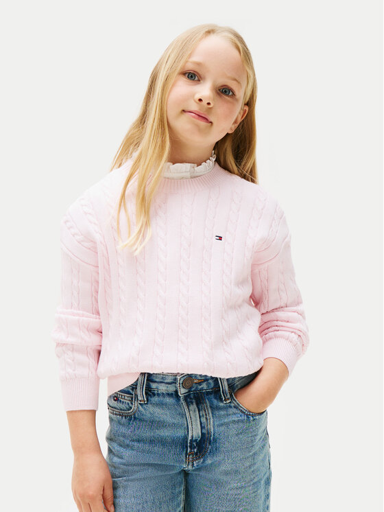 Tommy Hilfiger Пуловер KG0KG08547 Розов Regular Fit цвят на ниска цена