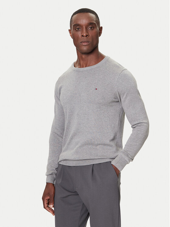 Tommy Hilfiger Пуловер MW0MW14748 Сив Regular Fit цвят на ниска цена