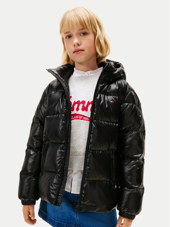Tommy Hilfiger Пухено яке Essential KG0KG08758 S Черен Regular Fit цвят на ниска цена