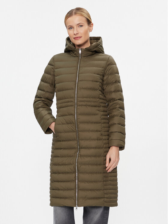 Tommy Hilfiger Пухено яке Feminine WW0WW39861 Каки Regular Fit цвят на ниска цена