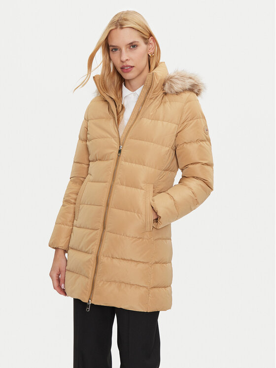 Tommy Hilfiger Пухено яке Heritage WW0WW43234 Бежов Regular Fit цвят на ниска цена