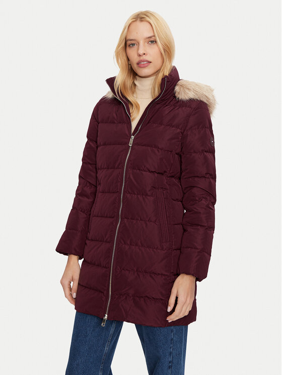 Tommy Hilfiger Пухено яке Heritage WW0WW43234 Бордо Regular Fit цвят на ниска цена