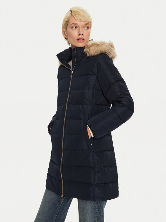 Tommy Hilfiger Пухено яке Heritage WW0WW43234 Тъмносин Regular Fit цвят на ниска цена