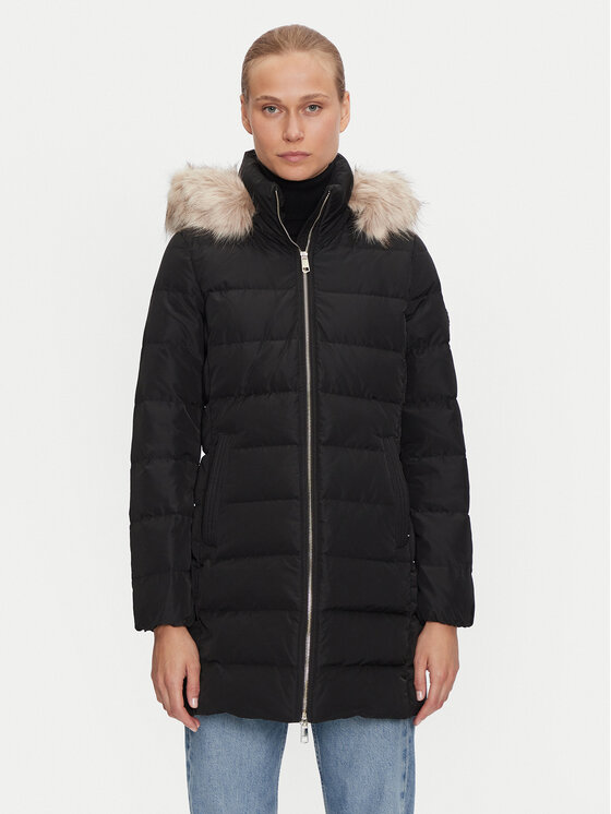Tommy Hilfiger Пухено яке Heritage WW0WW43234 Черен Regular Fit цвят на ниска цена
