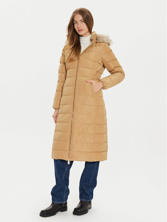 Tommy Hilfiger Пухено яке Heritage WW0WW43601 Бежов Regular Fit цвят на ниска цена