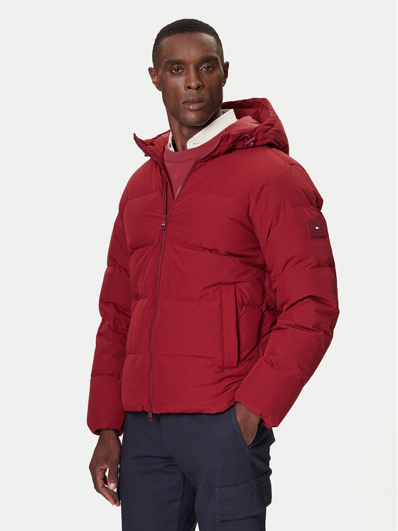 Tommy Hilfiger Пухено яке MW0MW40616 Червен Regular Fit цвят на ниска цена
