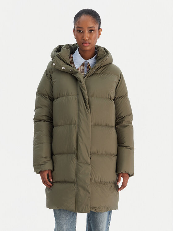 Tommy Hilfiger Пухено яке Modern WW0WW46535 Зелен Regular Fit цвят на ниска цена